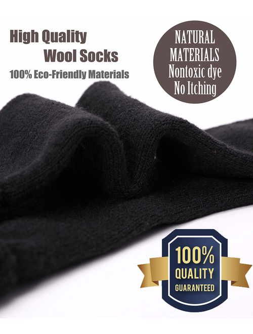 EBMORE Mens Wool Socks Heavy Thick Socks Thermal Fuzzy Warm Comfort Crew Winter Socks 5 Pack