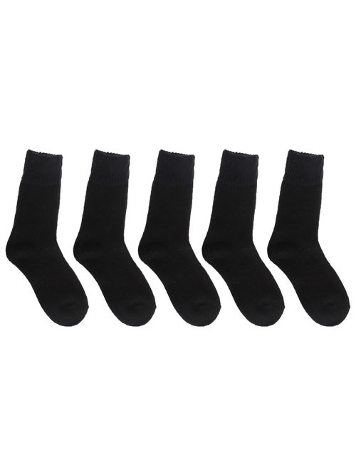 EBMORE Mens Wool Socks Heavy Thick Socks Thermal Fuzzy Warm Comfort Crew Winter Socks 5 Pack