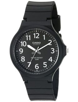Men's Classic Quartz Watch with Resin Strap, Black, 20.15 (Model: MW240-1BV)