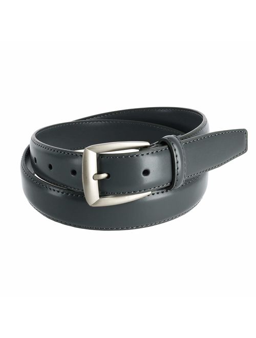CTM Men's Leather 1 1/4 inch Basic Dress Belt