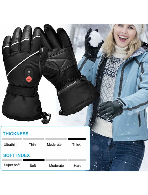 Upgraded Heated Gloves for Men Women,Electric Ski Motorcycle Snow Mitten Glove Arthritis