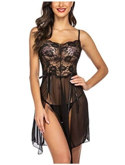 Women Lace Lingerie Babydoll Dress Strap Chemise Sleepwear Sexy Nighty S-XXL