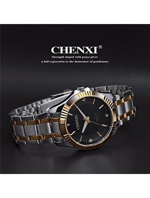 Fq-005 Classic Style Gold Stainless Steel Mens Wrist Watches with Crystals for Man