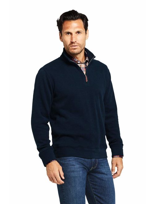 Lands' End Men's Bedford Quarter Zip Rib Pullover Sweater