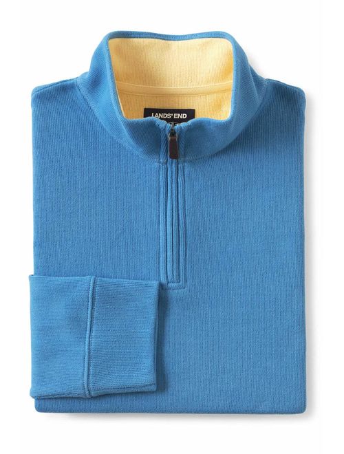 Lands' End Men's Bedford Quarter Zip Rib Pullover Sweater