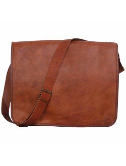 Komal's Passion Leather Vintage Mens 16 Inch Leather Laptop Messenger Pro Satchel Men's Bag