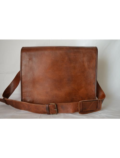 Komal's Passion Leather Vintage Mens 16 Inch Leather Laptop Messenger Pro Satchel Men's Bag