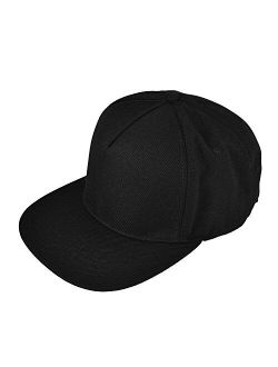 Premium Wool Blend Hat Flat Bill Cap Snapback Black Dark Gray Maroon Light