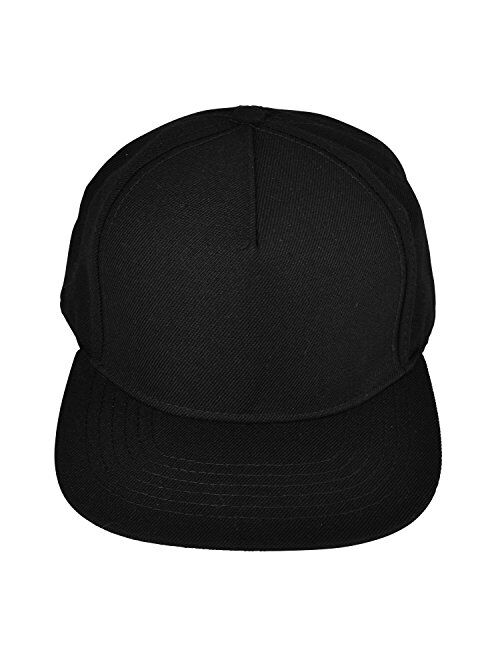 DALIX Premium Wool Blend Hat Flat Bill Cap Snapback Black Dark Gray Maroon Light