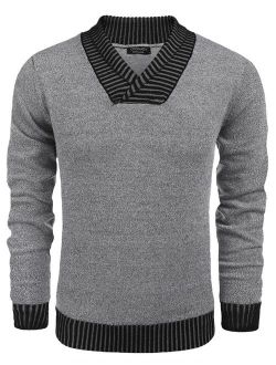 Men's Knitted Sweaters Casual V-Neck Slim Fit Pullover Knitwear
