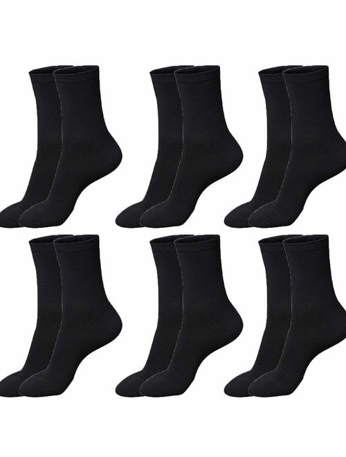 PACKO Socks Men Womens Thin Cotton Socks High Ankle Lightweight Solid Colored Crew Socks