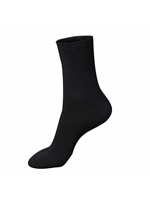 PACKO Socks Men Womens Thin Cotton Socks High Ankle Lightweight Solid Colored Crew Socks