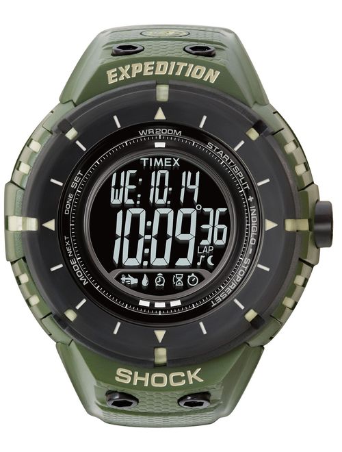 Timex Men's T49612 Expedition Shock Digital Compass Olive/Black Resin Strap Watch