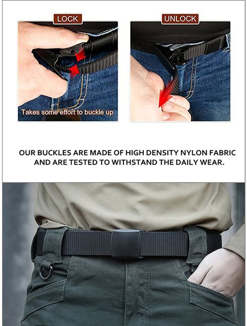 ALAIX Canvas belt for Men & Women Breathable Web Military Tactical Adjustable Belt with Double Plastic Buckle