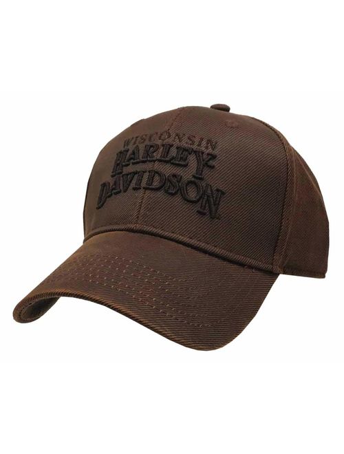 Harley Davidson Harley-Davidson Regal Brown Stone Washed Baseball Cap Motorcycle Hat BC111439