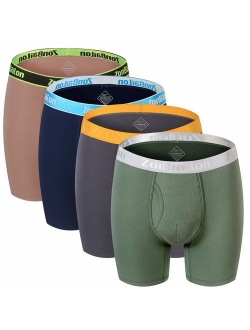 ZONBAILON Bamboo Running Sport Mens Underwear, Long Leg Boxer Briefs Multipack