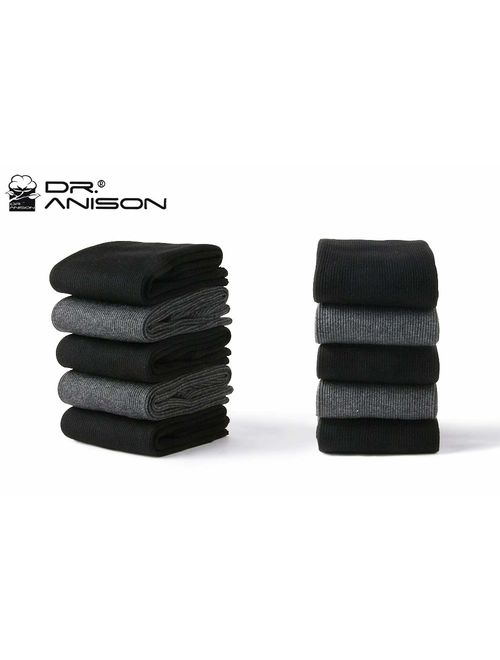 Dr. Anison Men Cotton Socks Fashion color Stripe Moisture Wicking Dress Socks Happy Happy