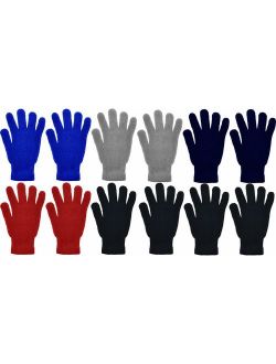 Winter Magic Gloves, 12 Pairs Stretchy Warm Knit Bulk Pack Mens Womens, Wholesale