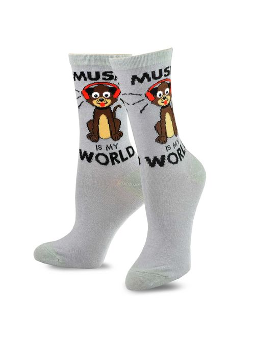 TeeHee Music Cotton Crew Socks for Women and Men 4-Pack