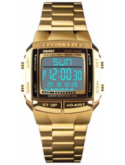 Unisex Luxury Digital Watches Multifunctional Stopwatch Countdown Alarm Backlight Water Resistant Watch