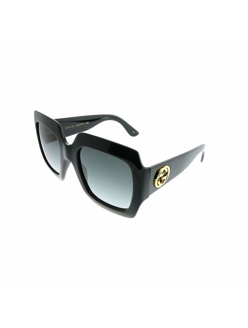 Gucci GG0053S 001 Shiny Black GG0053S Butterfly Sunglasses Lens Category 3 Size,54-25-140