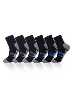 Men's 6 Pack Athletic Performance Cushion Ankle Running Quarter Socks