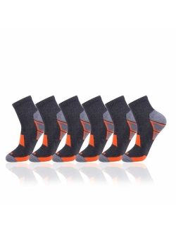 Men's 6 Pack Athletic Performance Cushion Ankle Running Quarter Socks