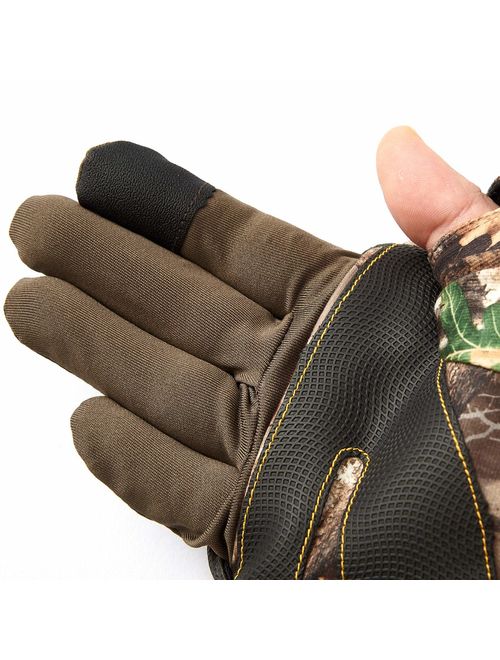 Hot ShotMen's Camo Huntsman Pop-Top Mittens-Outdoor Hunting Camouflage