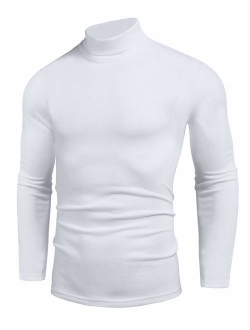 Pacinoble Men's Turtleneck Pullover Sweater Casual Long Sleeve Slim Fit Basic Knitted Thermal Tops