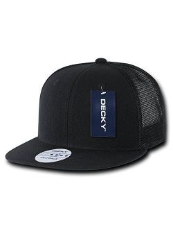 DECKY 6 Panel Flat Bill Trucker Cap