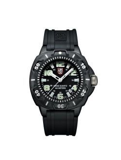 Men's 0201.SL Sentry 0200 Black Case With Luminescent Accents, Black Rubber Band Watch