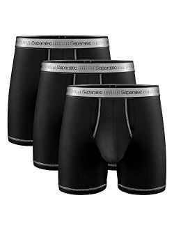 Men's Underwear Stylish Striped Comfort Soft Cotton Boxer Briefs 3 Pack