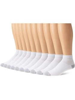 Men's Ultimate Cushion Ankle Socks 10-Pack White Shoe Size 6-12