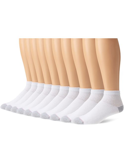 Hanes Men's Ultimate Cushion Ankle Socks 10-Pack White Shoe Size 6-12