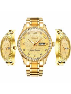 Classic Luxury Watches for Men Watch Calendar 2020 Waterproof Analog Quartz Watch with Stainless Steel Gift Watch