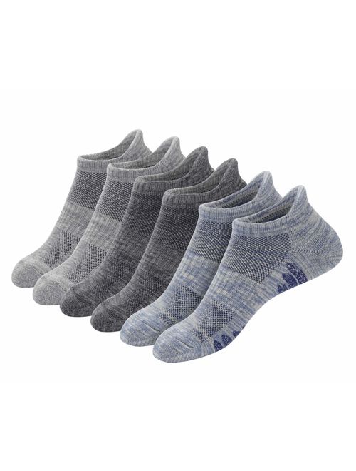 u&i Men's Performance Cushion Cotton Low Cut Ankle Athletic Socks (6-Pack/12-Pack)