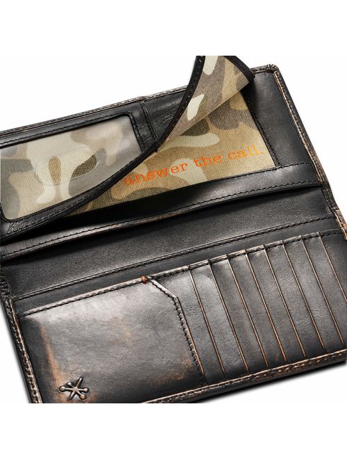 HOJ Co. DEER Long Bifold Wallet | Full Grain Leather With Hand Burnished Finish | TALL Wallet | Rodeo Wallet | Deer Wallet