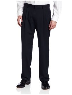 Men's Two-Tone Herringbone Expandable-Waist Pleat-Front Dress Pant