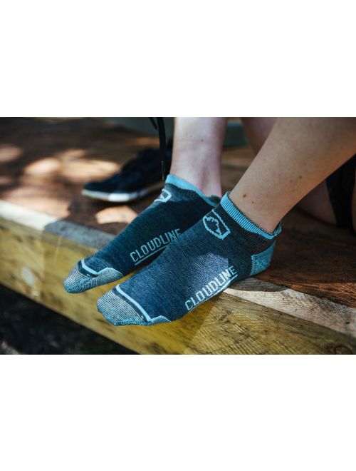 CloudLine Merino Wool Athletic Tab Ankle Running Socks Light Weight - For Men & Women
