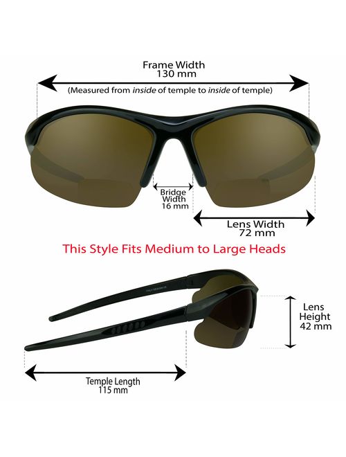 proSPORT Polarized Bifocal Sunglasses Men Women Anti Glare Lens Snug Wraparound