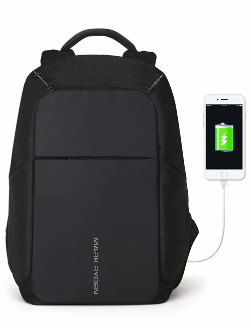 Markryden Anti-Theft Laptop Backpack Business Bags with USB Charging Port School Travel Pack Fits Under 15.6 Inch Laptop