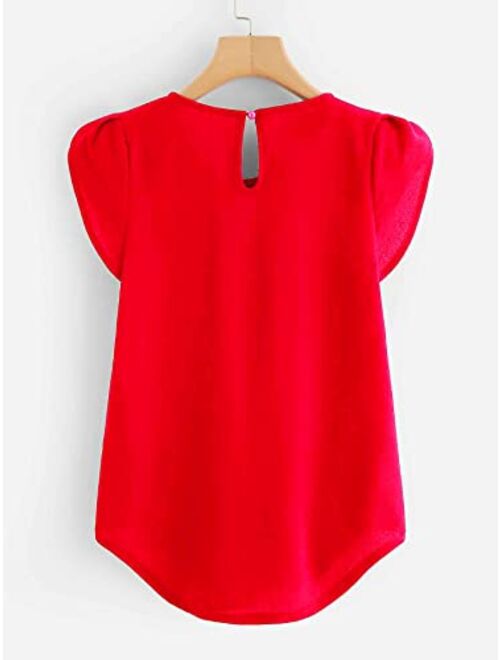 Milumia Womens Short Sleeve Striped Curved Hem Basic Tee Shirt
