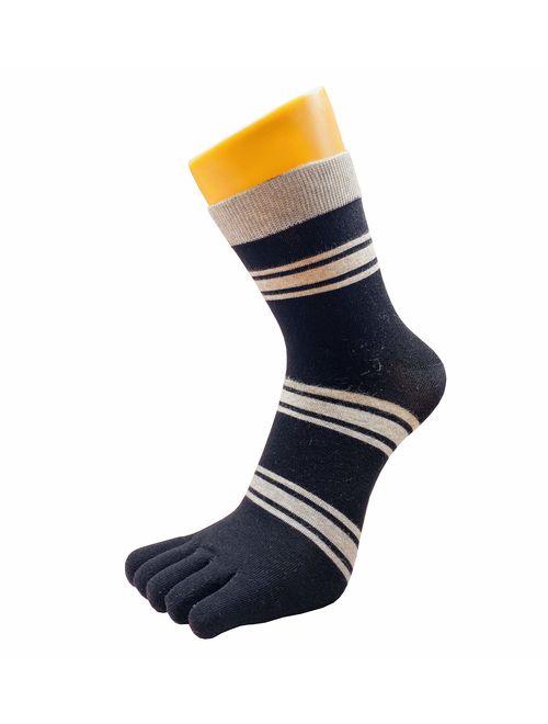 Men Toe Socks 5 Finger Cotton Athletic Wicking Crew Low Cut No Show 4/6/8/10pcs