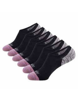 Men's 6 Pack Casual Cushion Anti-Slid Cotton No Show Socks with Silicone