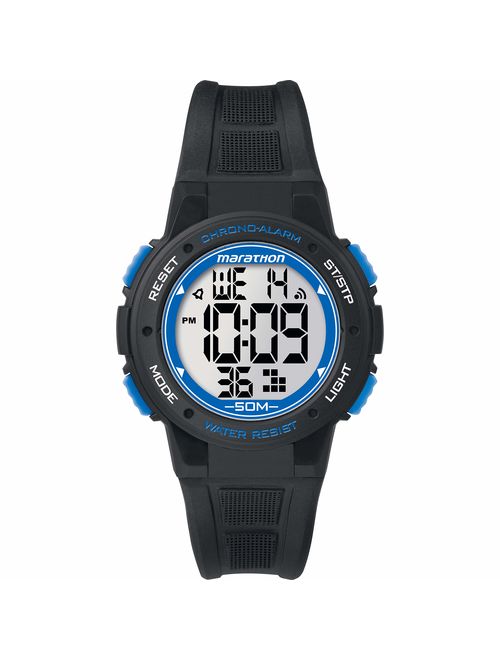 Marathon by Timex Unisex TW5K84800 Digital Mid-Size Black/Blue Resin Strap Watch