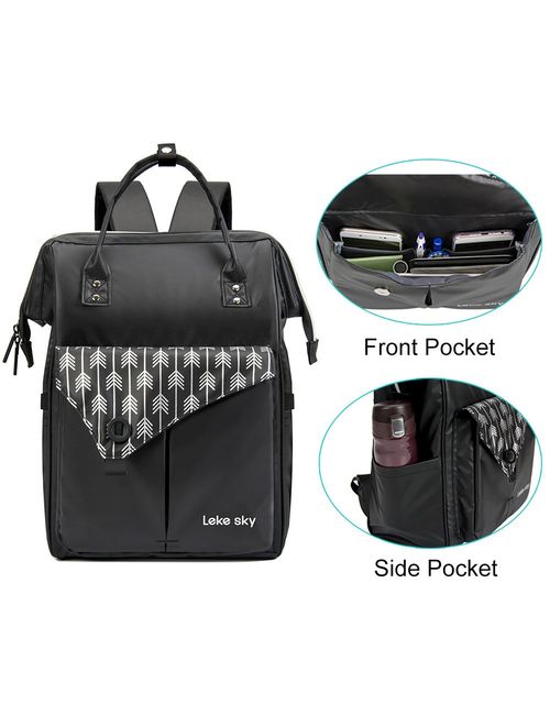 Lekesky Laptop Backpack 15.6 Inch Stylish School Backpack Water Resistant Travel Backpack for Women and Men