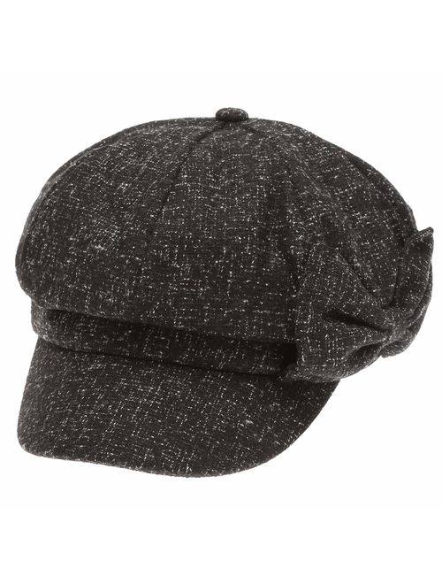 MIRMARU Women's Classic Visor Baker boy Cap Newsboy Cabbie Winter Cozy Hat with Comfort Elastic Back