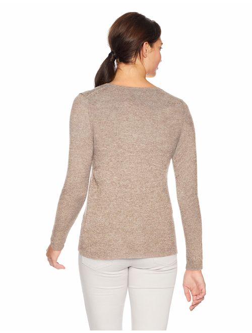 Lark & Ro Women's V-Neck Pullover Cashmere Sweater