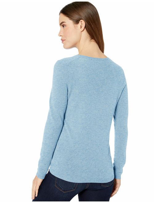 Lark & Ro Women's V-Neck Pullover Cashmere Sweater