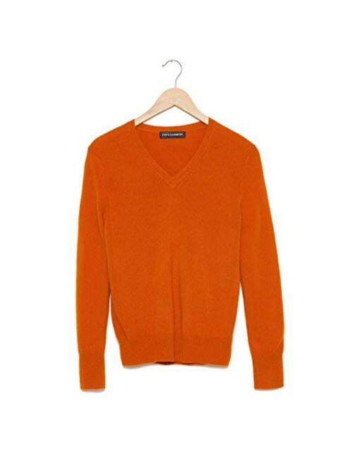 State Cashmere Essential V-Neck Sweater 100% Pure Cashmere Long Sleeve Pullover for Women